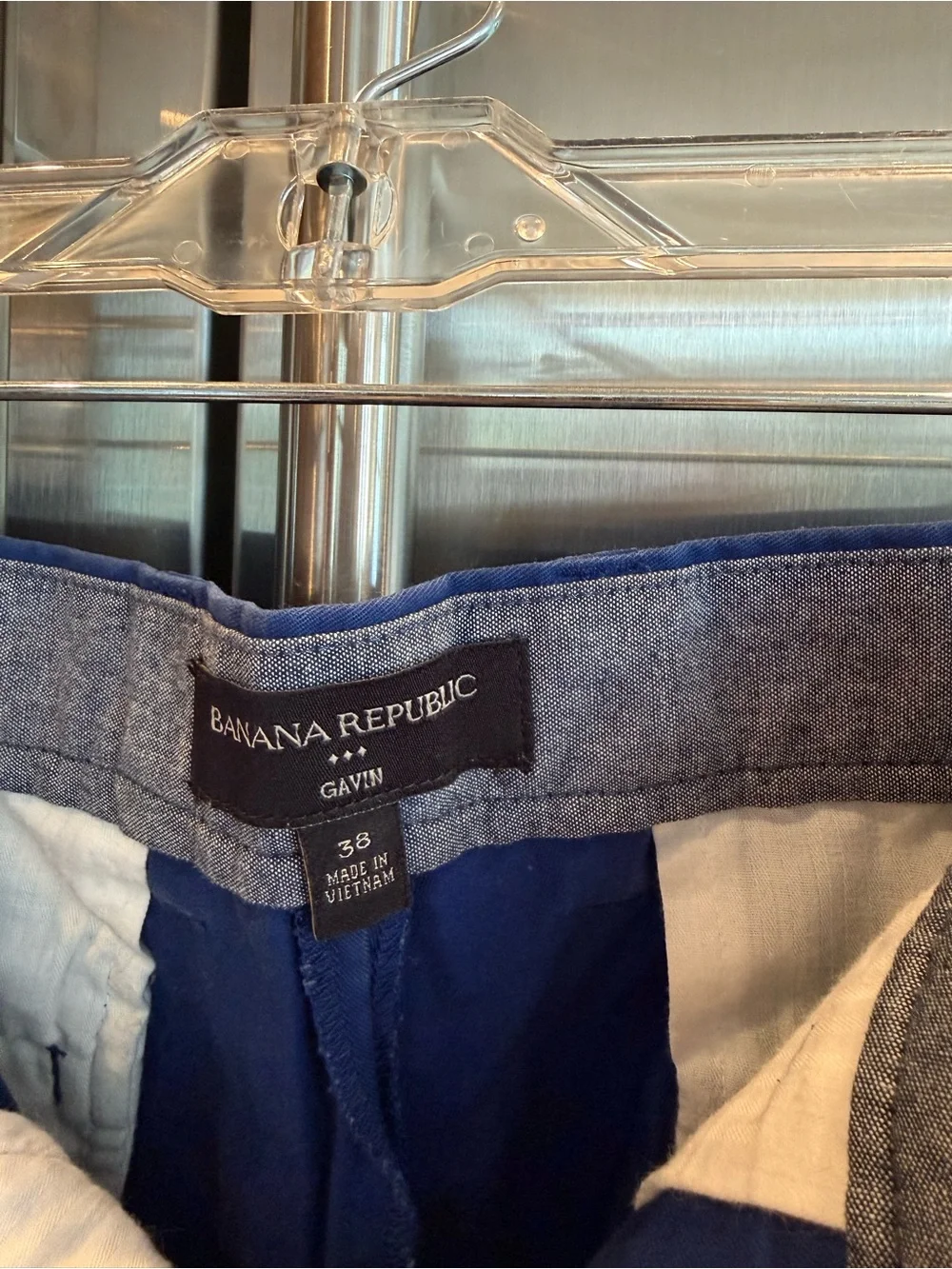 Banana Republic Blue Flat-Front Cotton Shorts, size 38